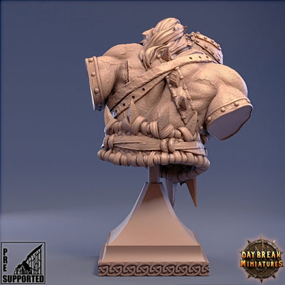 Ork Jugger Bust | DayBreak Miniatures | Compatible with D&D/AOS | Fantasy | Tabletop