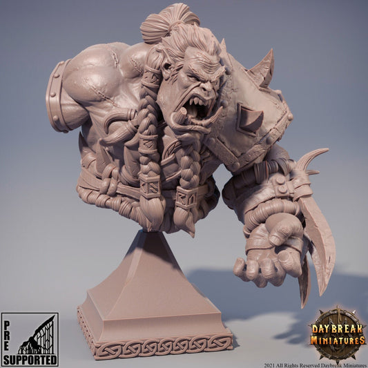 Ork Zweitung Bust | DayBreak Miniatures | Compatible with D&D/AOS | Fantasy | Tabletop