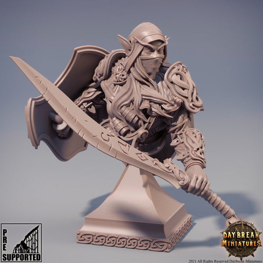 Elf Deitin Bust | DayBreak Miniatures | Compatible with D&D/AOS | Fantasy | Tabletop