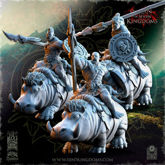 Mounted Savage Orc Spear and Shield | The Beholder Miniatures | Compatible with D&D/AoS | Fantasy | Tabletop RPG