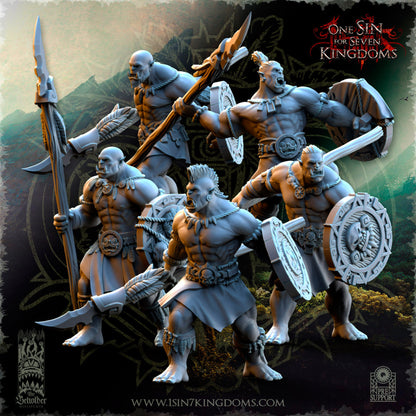 Savage Orc Spear and Shield | The Beholder Miniatures | Compatible with D&D/AoS | Fantasy | Tabletop RPG