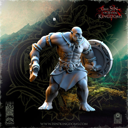 Savage Orc Cleaver and Shield | The Beholder Miniatures | Compatible with D&D/AoS | Fantasy | Tabletop RPG