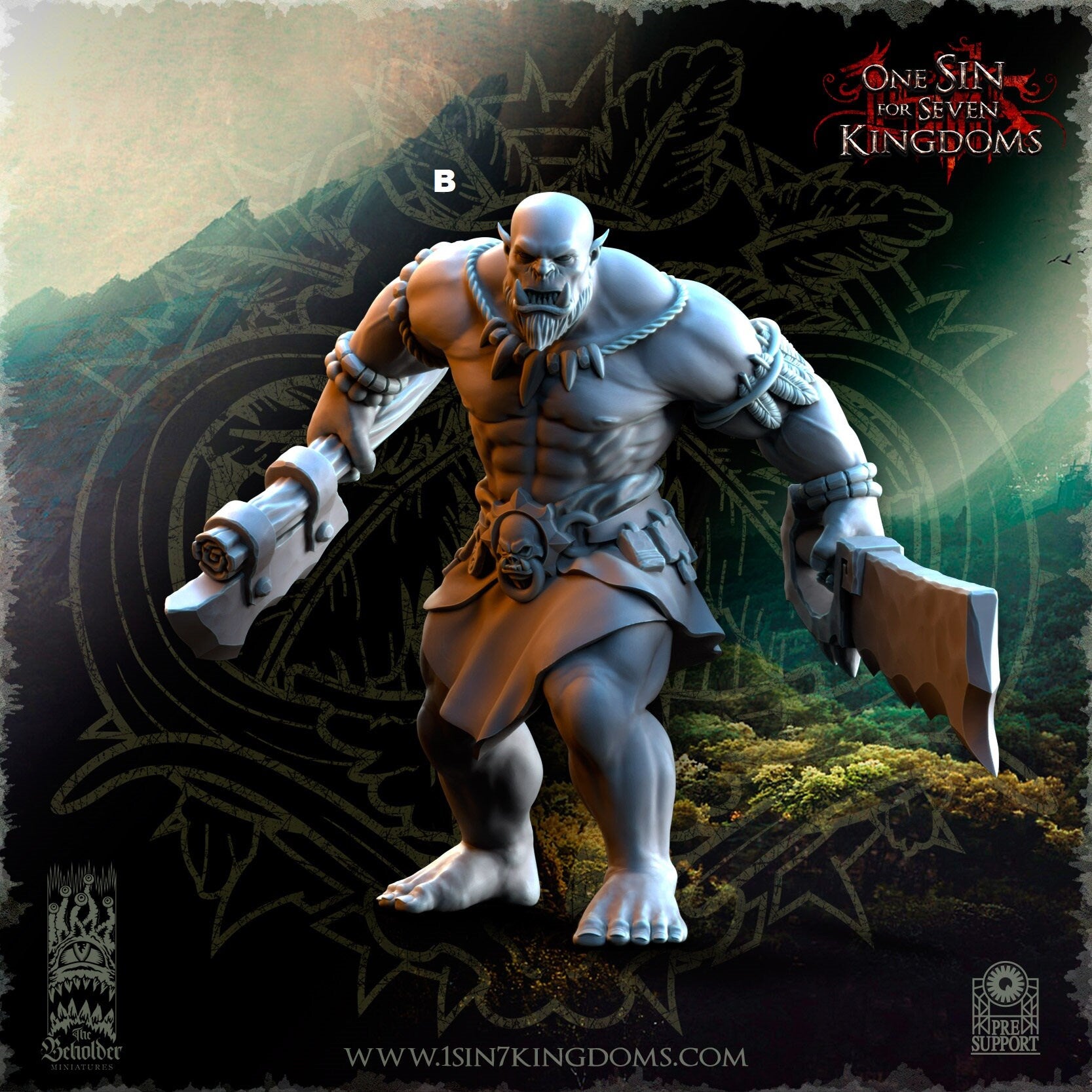 Savage Orc Dual Cleaver | The Beholder Miniatures | Compatible with D&D/AoS | Fantasy | Tabletop RPG