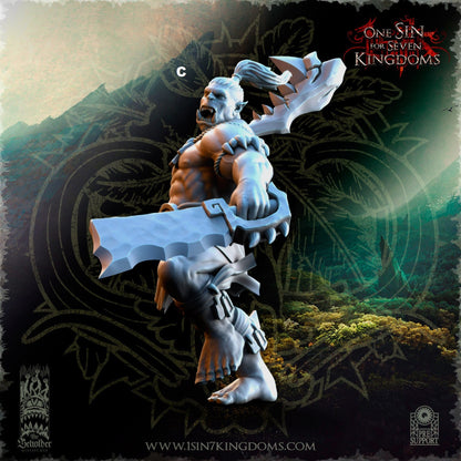 Savage Orc Dual Cleaver | The Beholder Miniatures | Compatible with D&D/AoS | Fantasy | Tabletop RPG