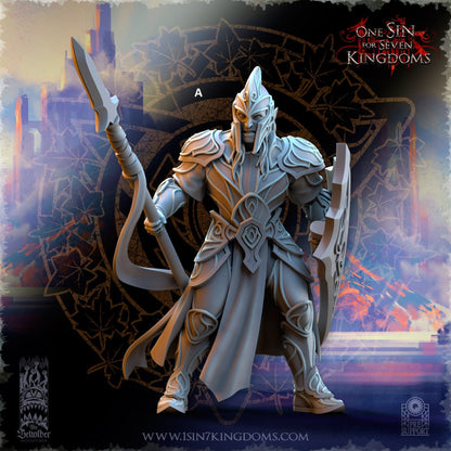 High Elf Spear and Shield | The Beholder Miniatures | Compatible with D&D/AoS | Fantasy | Tabletop RPG