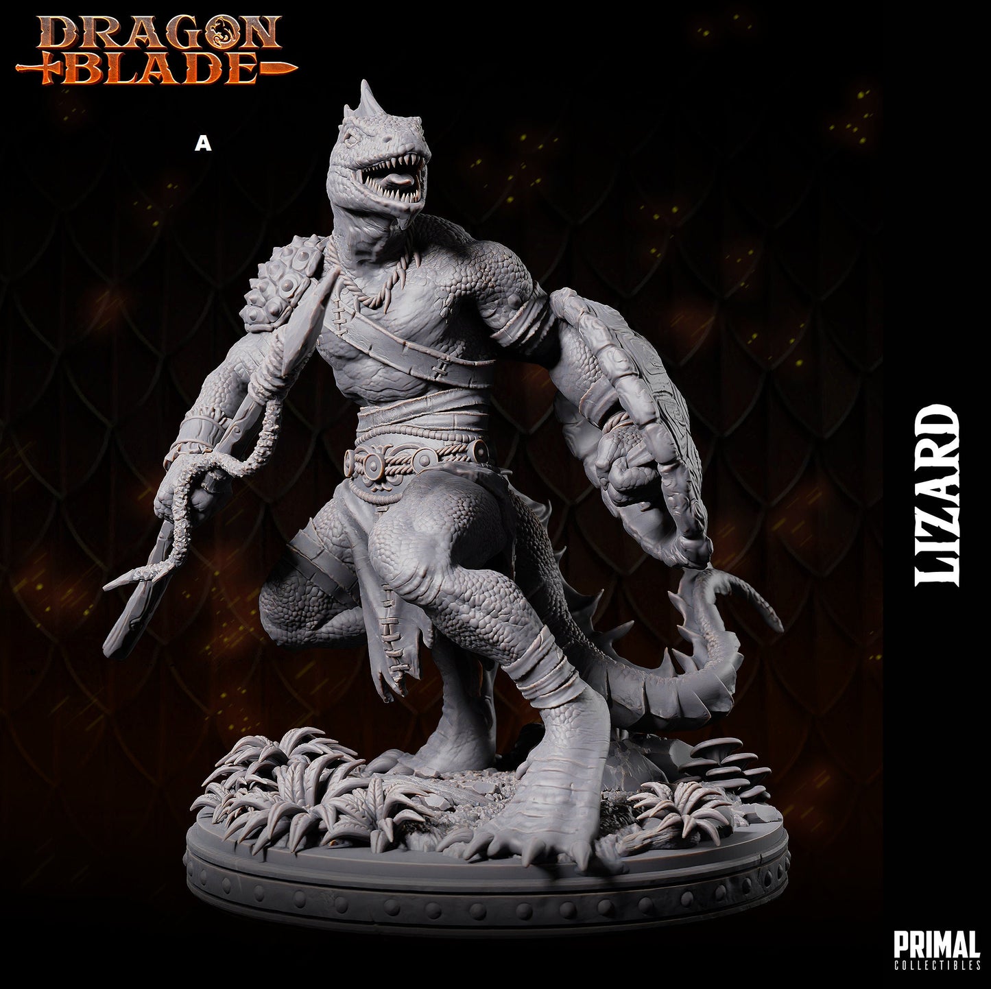 Lizard Men Warrior | Primal Collectibles | Compatible with D&D/AoS | Fantasy