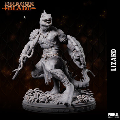 Lizard Men Warrior | Primal Collectibles | Compatible with D&D/AoS | Fantasy
