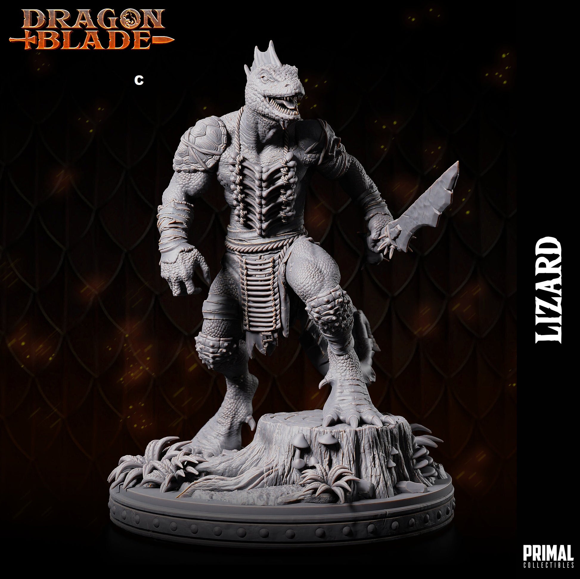 Lizard Men Warrior | Primal Collectibles | Compatible with D&D/AoS | Fantasy