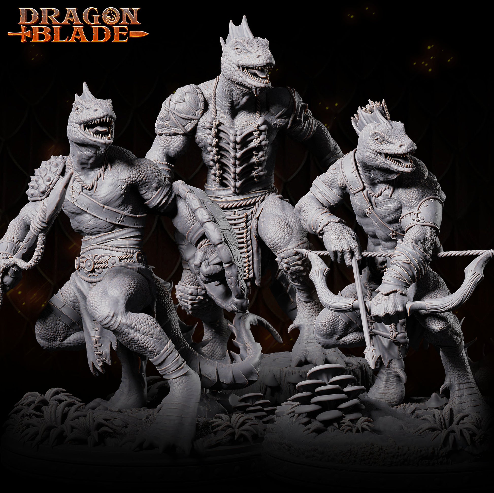 Lizard Men Warrior | Primal Collectibles | Compatible with D&D/AoS | Fantasy
