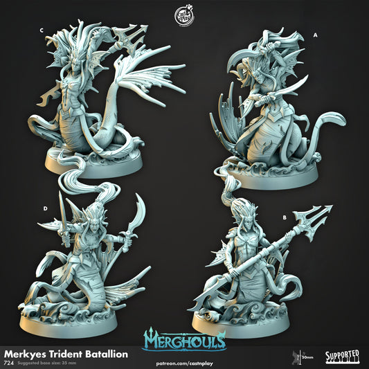 Merghoul Trident Batalion | CastnPlay | Compatible with D&D/AoS | Fantasy | Tabletop RPG