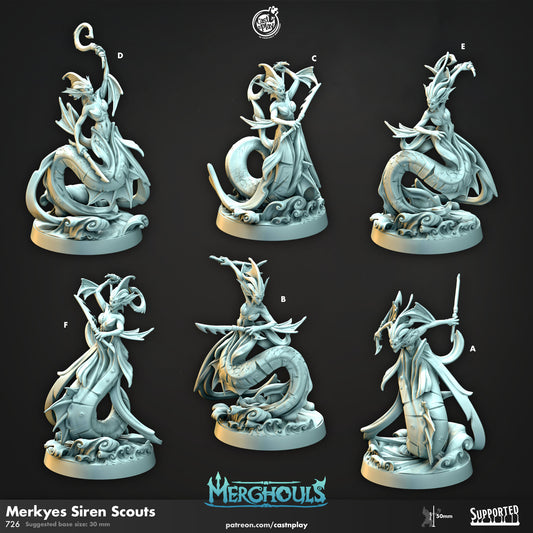 Merghoul Siren Scouts | CastnPlay | Compatible with D&D/AoS | Fantasy | Tabletop RPG