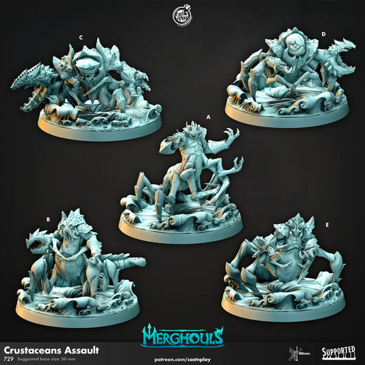 Merghoul Crustaceans Assault | CastnPlay | Compatible with D&D/AoS | Fantasy | Tabletop RPG