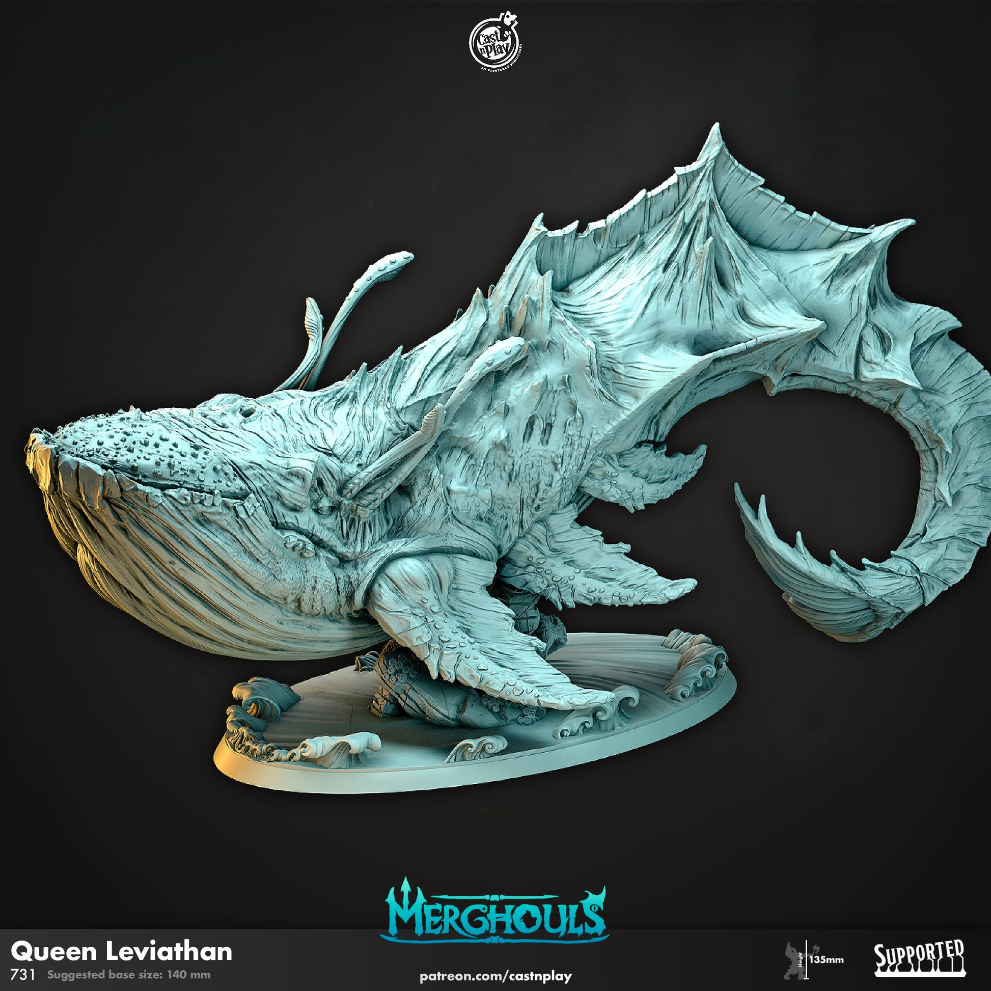 Merghoul Queen Leviathan | CastnPlay | Compatible with D&D/AoS | Fantasy | Tabletop RPG