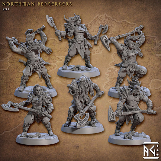 NorthMen Berserkers | Artisan Guild Miniatures | Compatible with D&D/AoS | Fantasy | Tabletop RPG