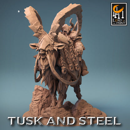Dwarf Warrior on Goat Mount | Rescale Miniatures | Compatible with D&D/AoS | Fantasy | Tabletop RPG