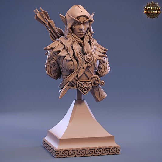 Elf Lindulae Bust | DayBreak Miniatures | Compatible with D&D/AOS | Fantasy | Tabletop