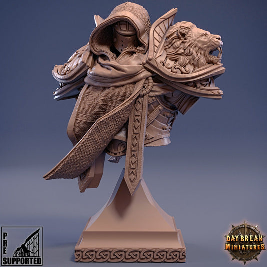 Paladin Mattius Bust | DayBreak Miniatures | Compatible with D&D/AOS | Fantasy | Tabletop
