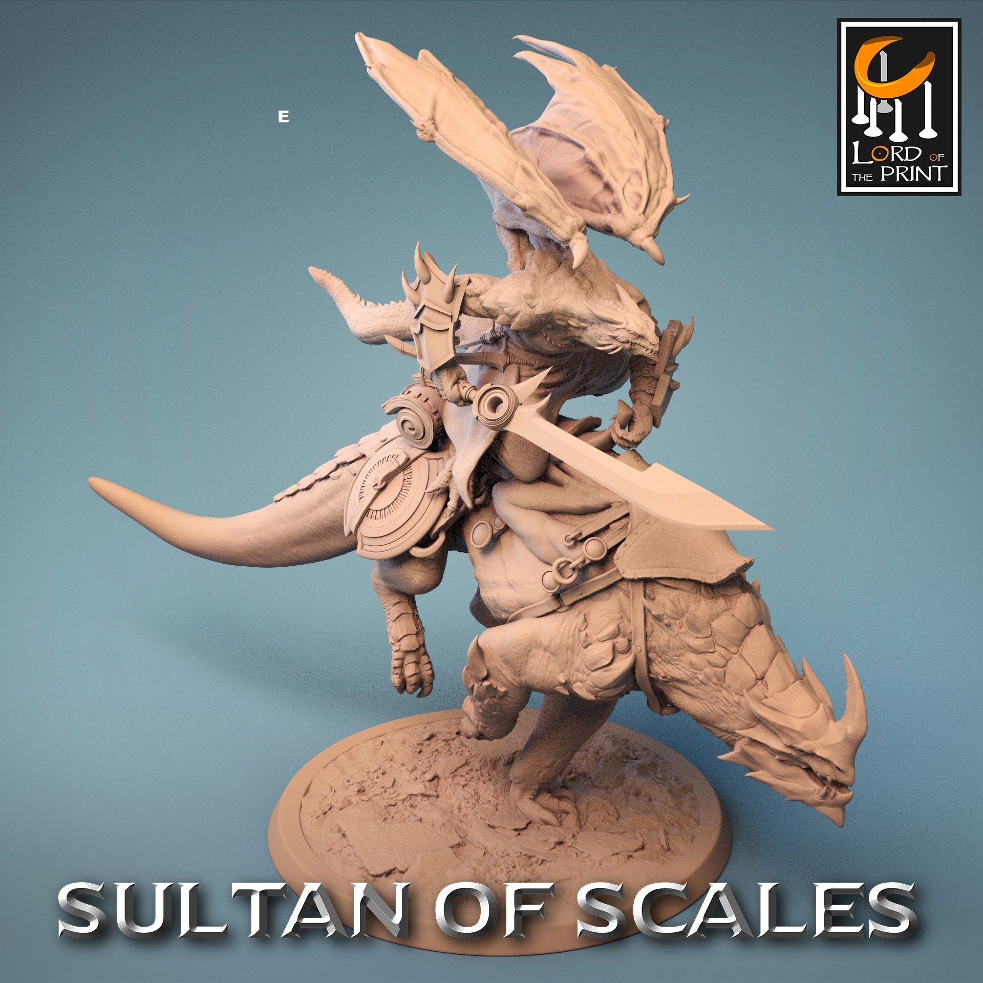 Winged Dragonborn Rider on Great Beast | Rescale Miniatures | Compatible with D&D/AoS | Fantasy | Tabletop RPG