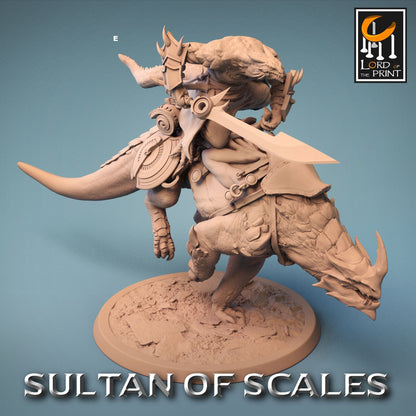 Dragonborn Rider on Great Beast | Rescale Miniatures | Compatible with D&D/AoS | Fantasy | Tabletop RPG