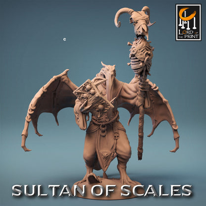 DragonBorn Necromancer | Rescale Miniatures | Compatible with D&D/AoS | Fantasy | Tabletop RPG