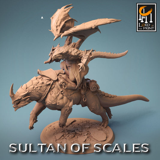 Winged Dragonborn Rider on Great Beast | Rescale Miniatures | Compatible with D&D/AoS | Fantasy | Tabletop RPG