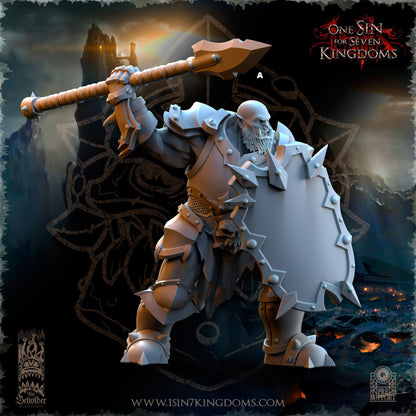 Black Orc Warrior Spear and Shield | The Beholder Miniatures | Compatible with D&D/AoS | Fantasy | Tabletop RPG