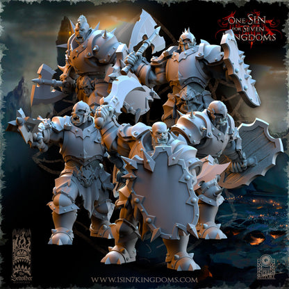 Black Orc Warrior Hand Weapon and Shield | The Beholder Miniatures | Compatible with D&D/AoS | Fantasy | Tabletop RPG