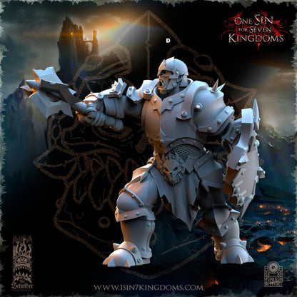 Black Orc Warrior Hand Weapon and Shield | The Beholder Miniatures | Compatible with D&D/AoS | Fantasy | Tabletop RPG