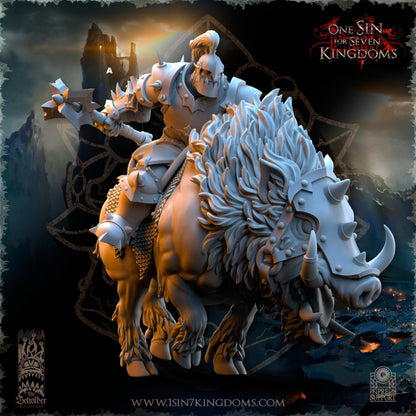 Black Orc Mounted Maces | The Beholder Miniatures | Compatible with D&D/AoS | Fantasy | Tabletop RPG