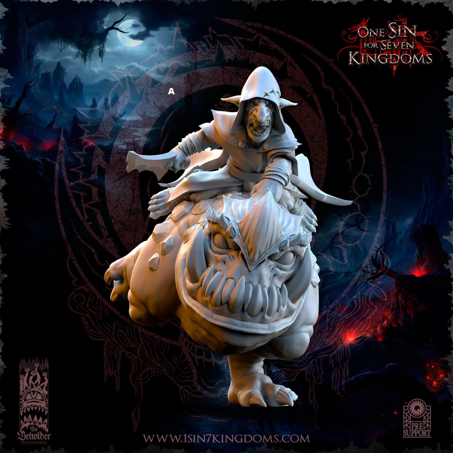 Black Horde Goblin on Cave Horror | The Beholder Miniatures | Compatible with D&D/AoS | Fantasy | Tabletop RPG
