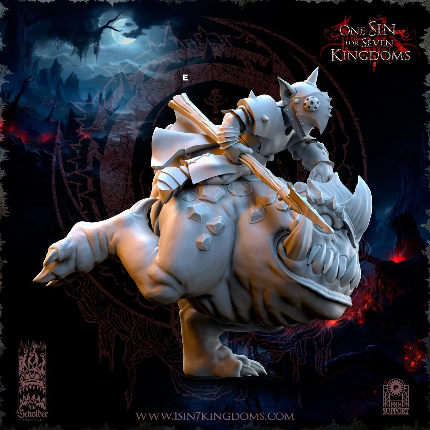 Black Horde Goblin Armoured on Cave Horror | The Beholder Miniatures | Compatible with D&D/AoS | Fantasy | Tabletop RPG