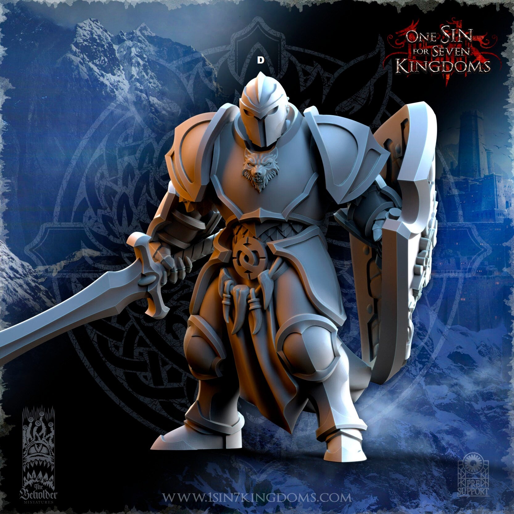 StormWolves Sword and Shield | The Beholder Miniatures | Compatible with D&D/AoS | Fantasy | Tabletop RPG