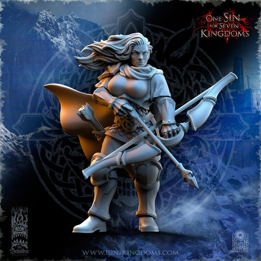 Storm Wolves Revna Orc Hunter | The Beholder Miniatures | Compatible with D&D/AoS | Fantasy | Tabletop RPG