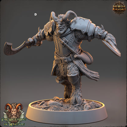 Marsyas Satyrs Warriors | DayBreak Miniatures | Compatible with D&D/AOS | Fantasy | Tabletop