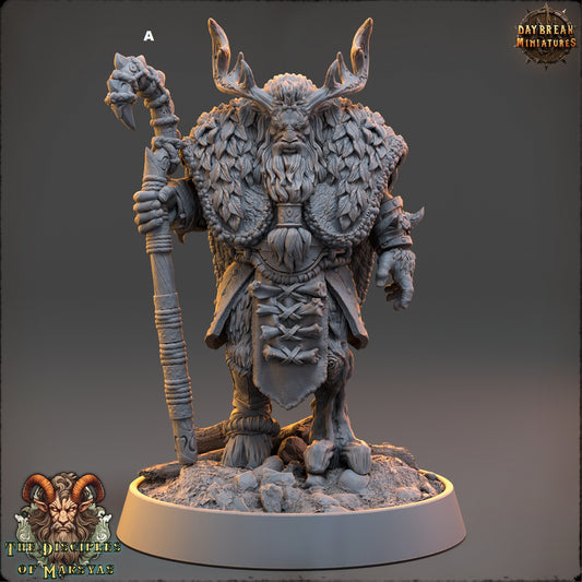 Marsyas Satyrs Druid Shaman | DayBreak Miniatures | Compatible with D&D/AOS | Fantasy | Tabletop