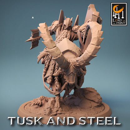 Dwarf Warrior on Goat Mount | Rescale Miniatures | Compatible with D&D/AoS | Fantasy | Tabletop RPG