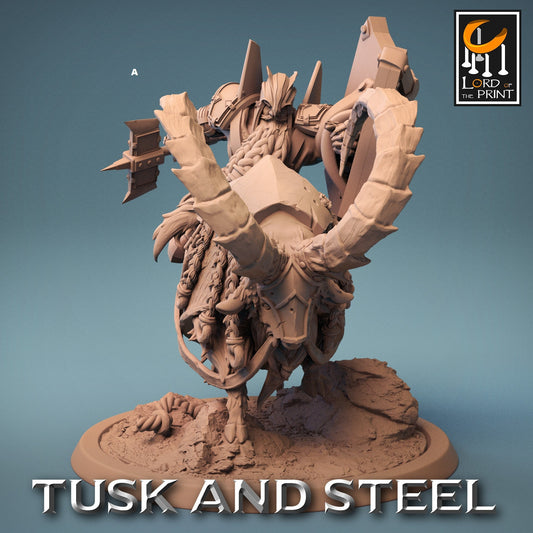 Dwarf Warrior on Goat Mount | Rescale Miniatures | Compatible with D&D/AoS | Fantasy | Tabletop RPG