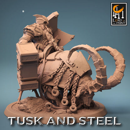 Dwarf Warrior on Goat Mount | Rescale Miniatures | Compatible with D&D/AoS | Fantasy | Tabletop RPG