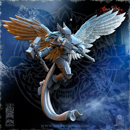 Storm Wolves Valkyrie Dual Hammers | The Beholder Miniatures | Compatible with D&D/AoS | Fantasy | Tabletop RPG