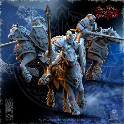 StormWolves Knight Lance and Shield | The Beholder Miniatures | Compatible with D&D/AoS | Fantasy | Tabletop RPG