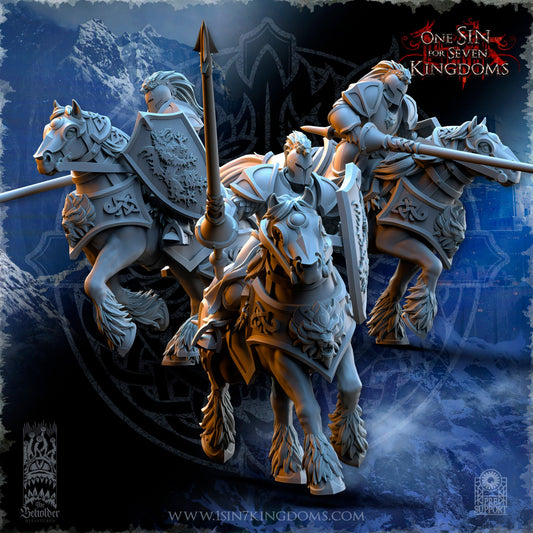 StormWolves Knight Lance and Shield | The Beholder Miniatures | Compatible with D&D/AoS | Fantasy | Tabletop RPG