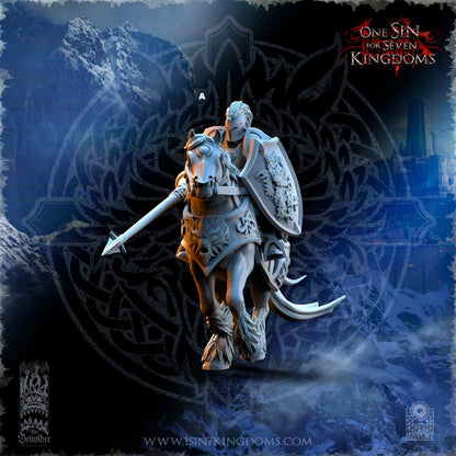 StormWolves Knight Lance and Shield | The Beholder Miniatures | Compatible with D&D/AoS | Fantasy | Tabletop RPG