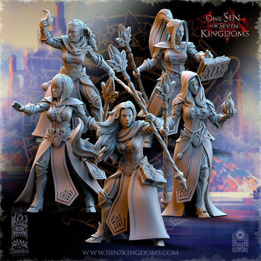 Elf Wizard Female with Staff | The Beholder Miniatures | Compatible with D&D/AoS | Fantasy | Tabletop RPG