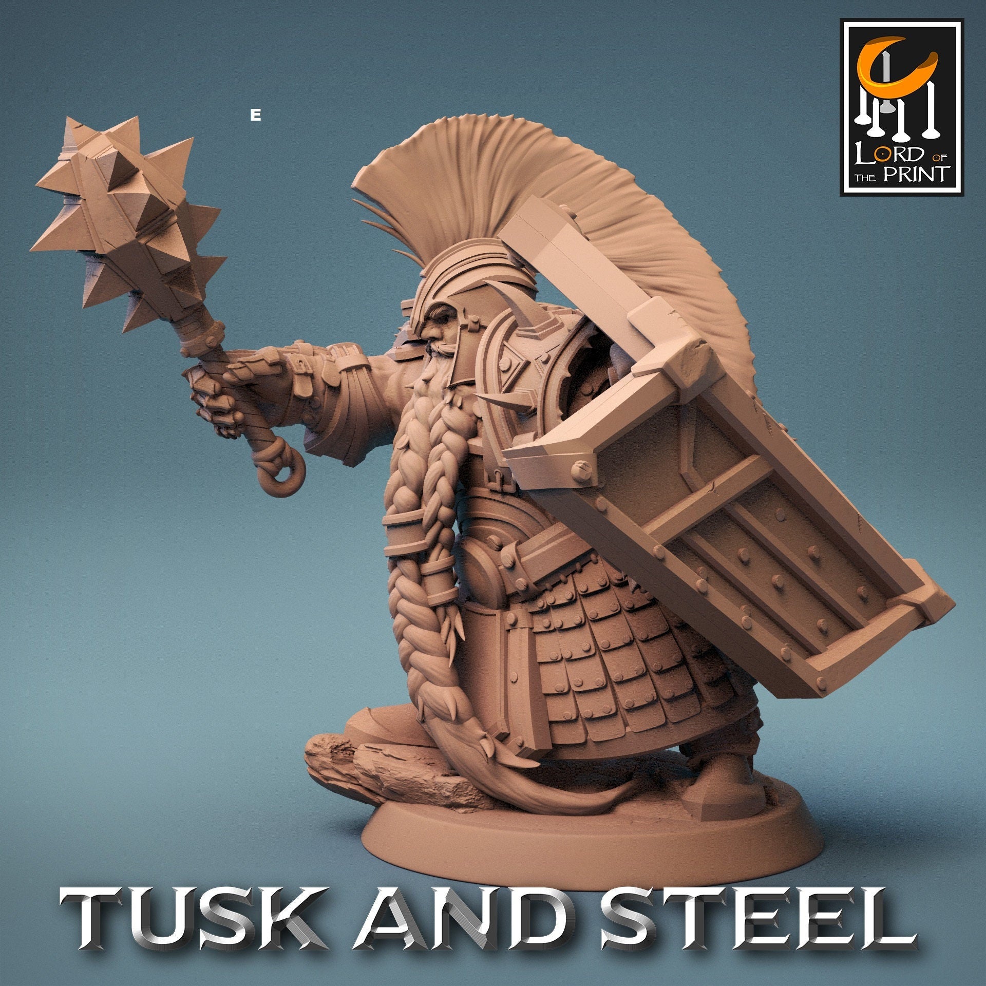 Dwarf Warrior Heavy Armour with Shield | Rescale Miniatures | Compatible with D&D/AoS | Fantasy | Tabletop RPG