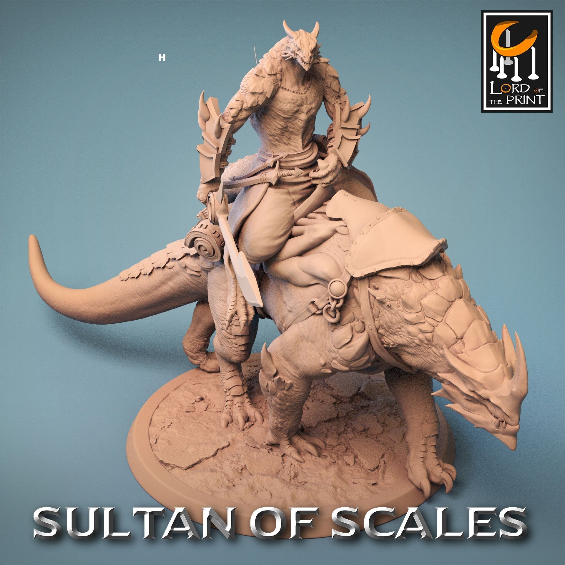Dragonborn Rider on Great Beast | Rescale Miniatures | Compatible with D&D/AoS | Fantasy | Tabletop RPG