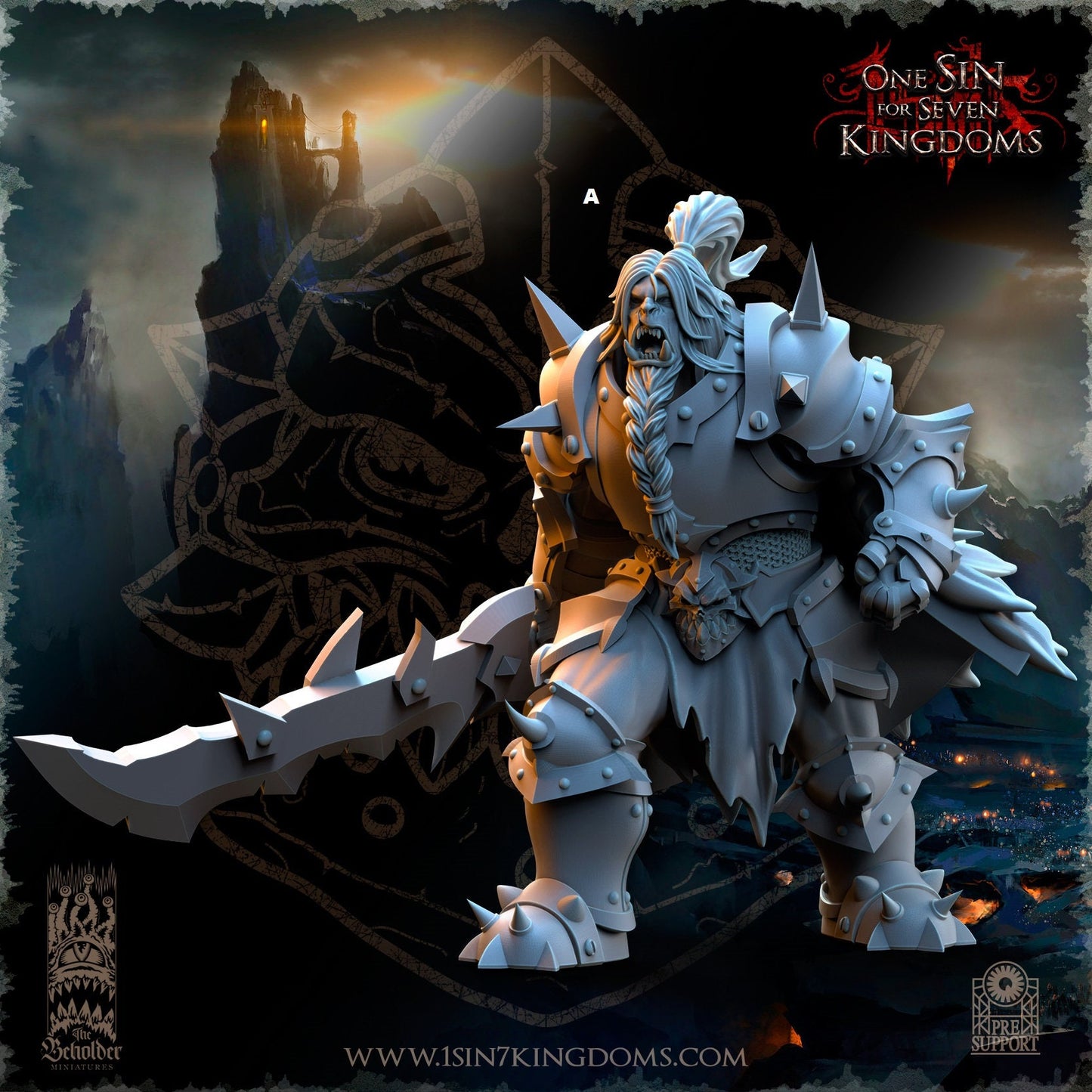 Black Orc Warrior Command | The Beholder Miniatures | Compatible with D&D/AoS | Fantasy | Tabletop RPG