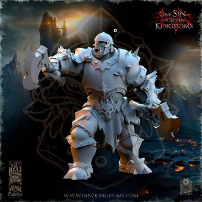 Black Orc Warrior Dual Melee | The Beholder Miniatures | Compatible with D&D/AoS | Fantasy | Tabletop RPG
