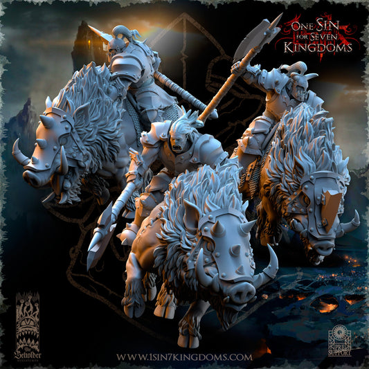 Black Orc Mounted Great Axe | The Beholder Miniatures | Compatible with D&D/AoS | Fantasy | Tabletop RPG