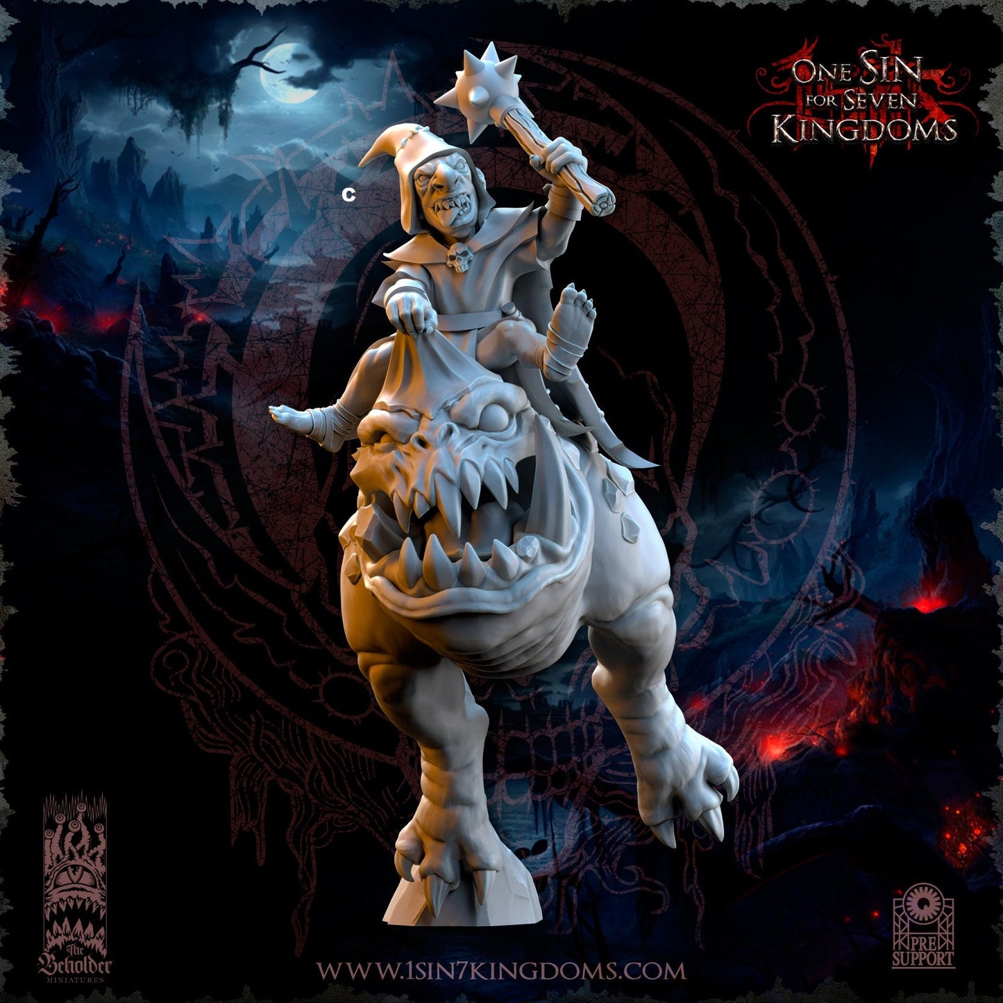 Black Horde Goblin on Cave Horror | The Beholder Miniatures | Compatible with D&D/AoS | Fantasy | Tabletop RPG