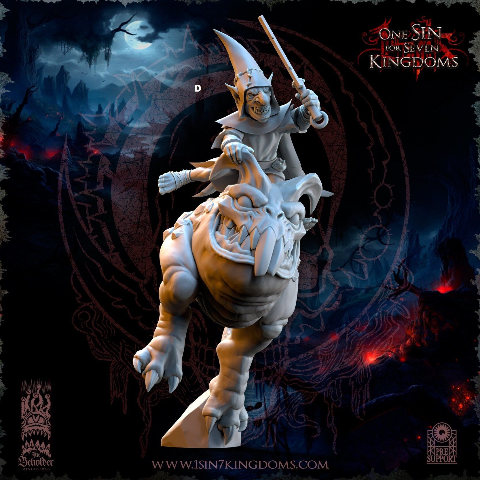 Black Horde Goblin on Cave Horror | The Beholder Miniatures | Compatible with D&D/AoS | Fantasy | Tabletop RPG